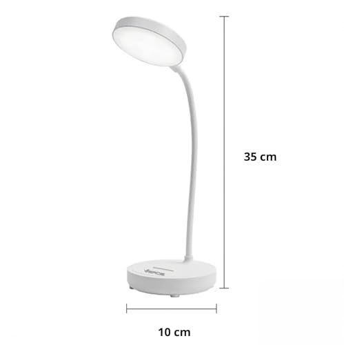 Luminaria de Mesa LED Recarregável Sem Fio Flexível - Com 3 Níveis de Luminosidade Botão Touch e Cab