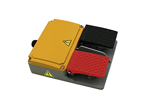 AceCrew Double Action Foot Switch Heavy Duty Industrial Pedal, Aluminum Cast, Hands Free, Heavy Duty Durable Aluminuim Casing