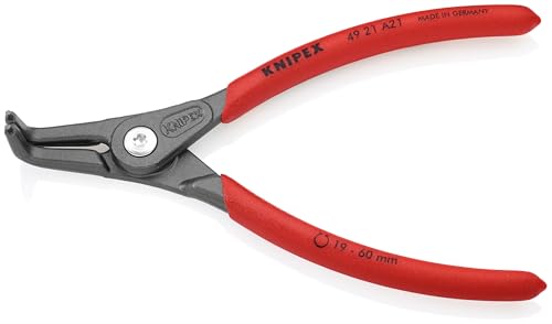 KNIPEX Tools - Precision Circlip Pliers, External, 90 Degree Angled, 3/4"-2 23/64" Shaft Dia. (4921A21), Red and Silver, 6.5-Inch - Image 2