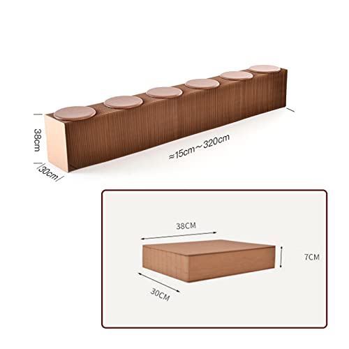 Gdming Retractable Kraft Paper Bench, Folding Ottoman Paper Stool, Retro Kraft Paper Seat With Cushion For Entrance Office Bedroom, 8 Colors (Color : Red, Size : 160X30X40Cm) #TOP2