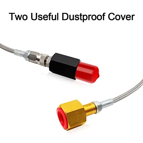 Co2 Tank To Sodastream Machine Adapter, Cga320 Co2 Tank Cylinder Adapter To Tr21-4 G1/2 Soda Water Machine With 36 Inch Stainless Steel Hose, Soda Maker Parts & Accessories #TOP3