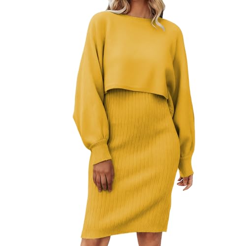 Costaric Women's Bodycon Sweater Dress Sets Two Piece Outfits Rib