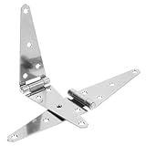 Bisagras exteriores: la bisagra de la puerta está diseñada para un uso suave y silencioso, se puede usar para puertas de cobertizos y graneros, portones de madera, etc., bisagras de correa de alta resistencia