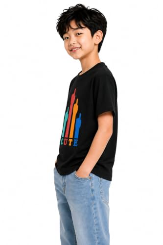 Image of Double F Boys Half Sleeve Cotton Regular Fit Printed Round Neck T-Shirt for Ages 6 Months to 16 Years