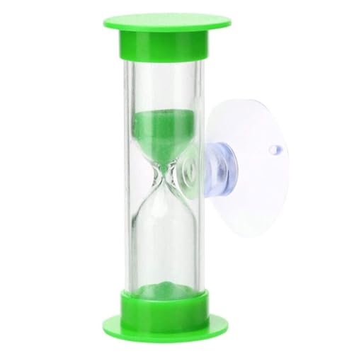 Yokawe Temporizador de Arena de Reloj de Arena de 2 Minutos con Ventosa, Reloj de Arena de plástico irrompible para cepillarse los Dientes, cocinar, Juegos, Aula Verde