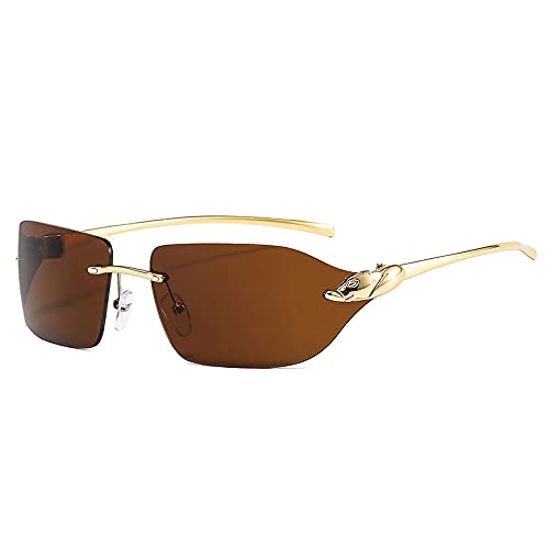 Lunettes UV400 pour femme avec verres sans monture thé