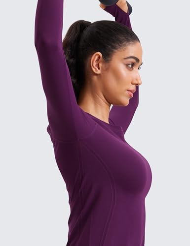 Image of CRZ YOGA Seamless Top Waist Length | Training, Chafe-Free, Slim Fit, Raglan Sleeves, Mesh Vents, Workout, Long Sleeve Shirts for Women