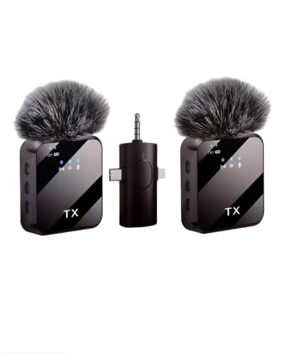 Image of DDLC Dual Wireless Lavalier Microphone for Android & iPhone | Noise Cancellation | Plug & Play | Mini Clip Mic for Video Recording | Vlogging & Live Streaming with Charging Case (F11)