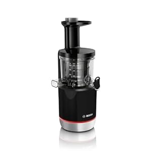 Bosch Entsafter SlowJuicer VitaExtract MESM731M, Vitaminschonendes Entsaften, Sehr Leise, Leichte Reinigung, Für Hartes Obst Und Gemüse, BPA-frei, 150 W, Schwarz
