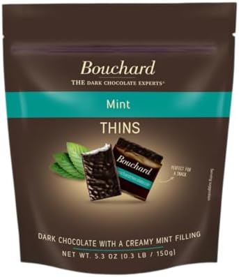 Bouchard Dark Chocolate Mint Thins (72% Cacao) 5.3 OZ (0.3 LB/150g)