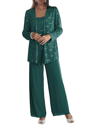 Senunlia Teal 3-Piece Pant Suit