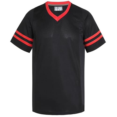 Pullonsy Black Football Jersey for Men Women Adult Unisex Workout
