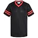 Pullonsy Black Football Jerseys for Men Women Boyfriend Girlfriend Practice Workout Shirts Baseball Replica Outfits Cool Tops Red Stripe-Black Jersey,Men Size Small