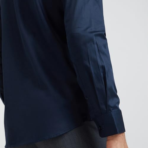 Image of Raymond Men Cotton Slim Fit Solid Pattern Semi Cut Away Collar Formal Shirt
