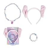 CARTOON Set Accessori Angel Bambina 3 Pezzi Collana e Bracciale con Perline + Cerchietto Orecchie Angel Gioielli Bambina Lilo & Stitch Disney Idea Regalo Bambine 12,5 x 19 x 1 cm