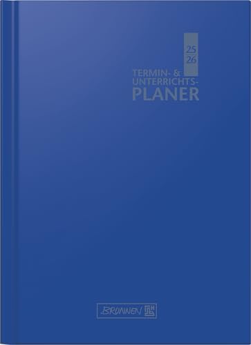 BRUNNEN Termin- & Unterrichtsplaner (2025/2026), 2 Seiten = 1 Woche, A4, 224 Seiten, Kunststoff-Einband Baladek, blau