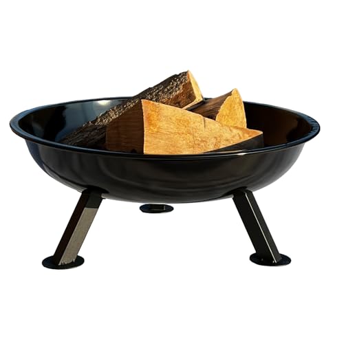 Cuenco de fuego porcelana negra acero esmaltado - diámetro 57 cm