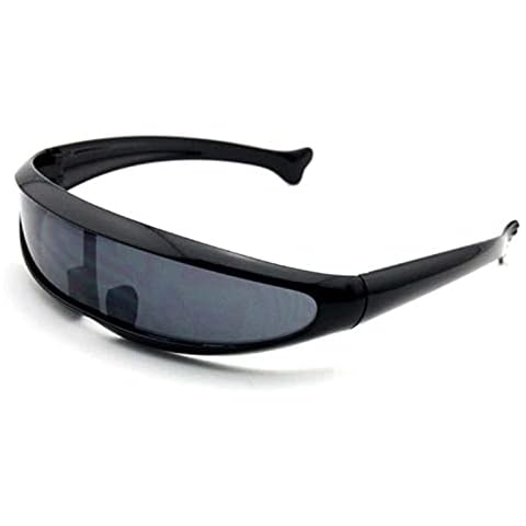 KANCK Men Sunglasses Outdoor Sports Eyewear Fashion Polarized Driving Glasses Personality Mirrored Lens Visor Narrow Cyclops Glasses (Lenses Color : Black and Grey) Cover