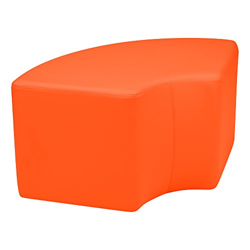 Image of Sprogs 18 inch H Structured Quarter Round Stool -Flexible Modular Collaborative Soft Seating for Office, Home, Lounge and School Classrooms with Durable Frame & Set of 2 inch Legs Add-on - Orange