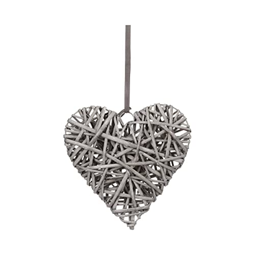 Atmosphera - Déco Murale Coeur - Osier - D25 cm - Gris