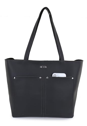 Bolsa Feminina Grande Para Faculdade ou Trabalho Alça Tiracolo e Ombro Espaçosa Bolsa Retta Oficial (PRETA)