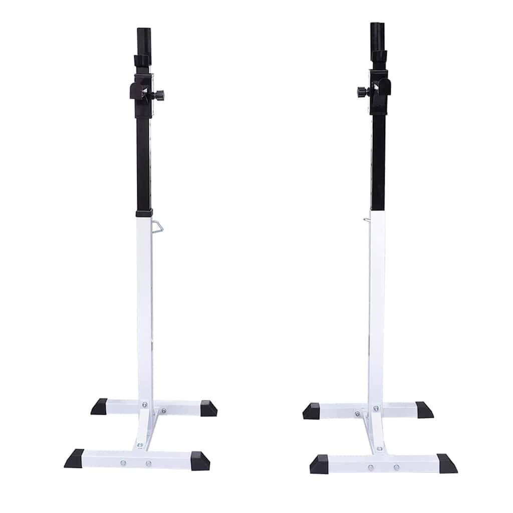 Robusto supporto bilanciere in acciaio per allenamento a casa, regolabile in altezza a 12 livelli, portata 80 kg, piedini antiscivolo, compatto e salvaspazio, peso netto 15,5 kg