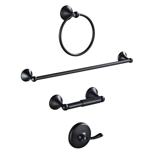 Kit salle de bain acier inoxydable résistant à la rouille avec 4 pièces noires - 2
