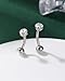 COCHARM Cute Titanium Rook Earrings 16g Silver Surgical Steel Rook Piercing Jewelry 8mm Vertical Labret Lip Stud Threaded Screw on Dainty Rook Bar Nickel Free