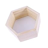 DECOMELODY Hexagonales Holz Wandregal Weiß Klein Robustes Kiefernholz Rustikale Kinderzimmer Dekoration Vielseitiges Aufbewahrungsregal für Kinderkleidungsgeschäft und Innenbereich Modernes
