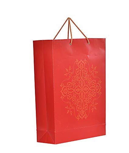 PPJ ® -PAPER CARRY BAG (FLORAL) 16 Inch X 12 Inch X 4 Inch for DIWALI/FUNCTION/RETURN GIFTS (Pack of 10) LARGE -RED MOTIF (B082FKL6T5) Amazon Price History, Amazon Price Tracker