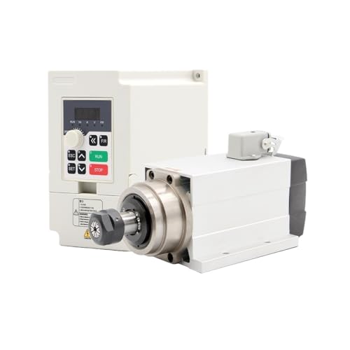 KACOME 1.5KW ER20 air-Cooled Spindle Motor (Square Spindle) with mounting Flange and 4 PCS Ball Bearings