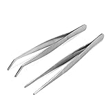 BoomYou 7,1 Zoll Edelstahl-Pinzette Allzweck Pinzetten Professional Pinzettenzange und komfortabler Griff Fütterung gerade Pinzette für Wassertiere oder Korallen Crafting Kochen reparieren