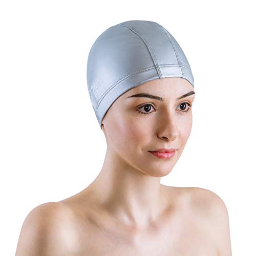 Aqtivaqua Swimming Caps For Women Swim Cap Men Adult Kids Girls Boys Youth Hat (Silver Color) #TOP3