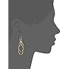 Amazon Collection Gold Plated Sterling Silver Double Elongated Oval Twist French Wire Drop Earrings
