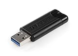 Verbatim PinStripe USB-Stick, 128GB, USB 3.2 Gen 1, USB Speicherstick, externer Speicher für Laptop Notebook Ultrabook TV Autoradio, USB-3, Datenstick mit Schiebemechanismus, schwarz