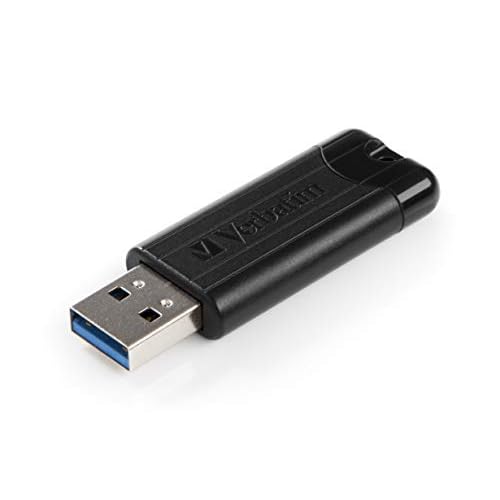 Verbatim PinStripe USB-Stick - 64 GB - High-Speed 3.0-Schnittstelle, externer Speicherstick mit Schiebefunktion - schwarz