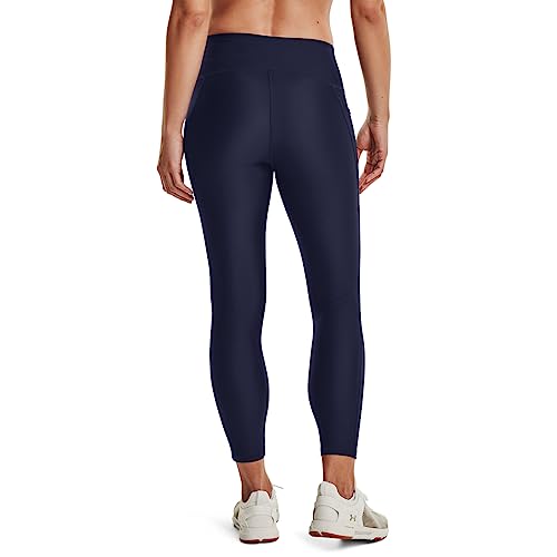 Image of Under Armour Womens HeatGear Armour High Waisted No Slip Ankle Leggings , Midnight Navy (410) /White , 3X