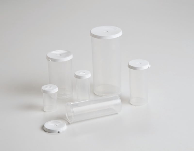 Image of Caplugs CVV-400 CVV Series, Plastic Vial, Clear PP with White Cap, Vial Size 40 Drams, 5.00 Fl. Oz. Reusable Container, Sample Storage, Packaging, Display, Laboratory, Pack of 4 (ZCVV400ASMQ2)