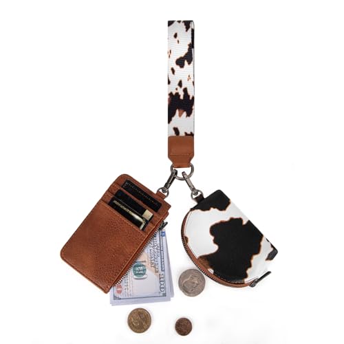 Image of Wrangler Keychain Wristlet Wallets for Women Western Dual Pouch Wristlet Credit Card Holder Wallet