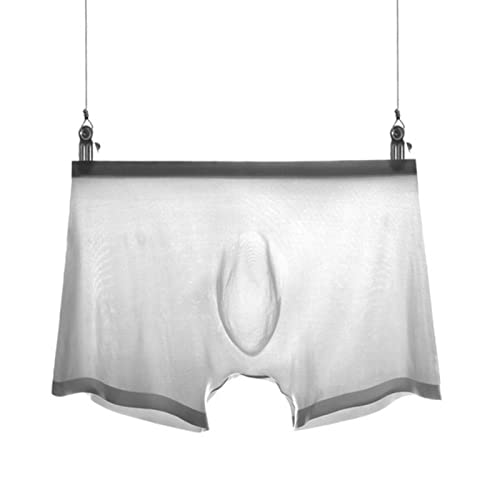 Mens Boxers 4Pcs Transparent Men'S Boxers Bulge Ice Silk See Through Underpants Sexy Men Underwear Low Waist Panties Lingerie Intimates