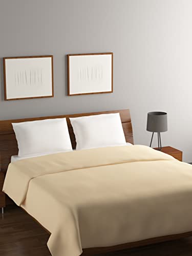 Rubix Home 220 GSM All Season Camel Fleece Blanket Double Bed| TC - 220