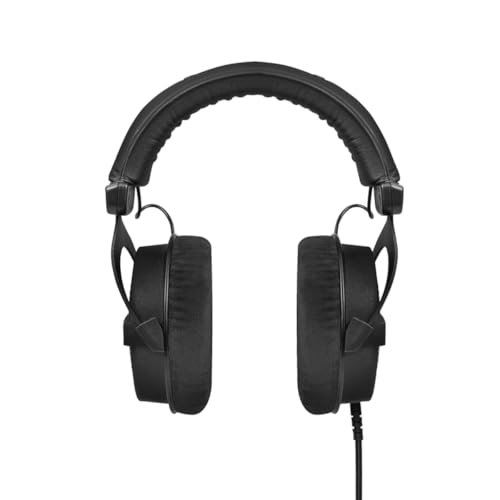 beyerdynamic DT 990 PRO, 250 Ohm, Open Back, Over Ear, Wired Headphones, 3m Coiled Cable, Black with Grey Velour Ear Pads - Image 6