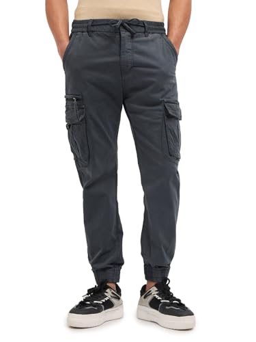 Image of Men's Navy Slim Fit Casual Cargo