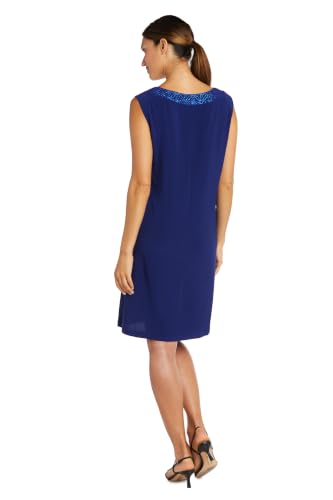 Image of R&M Richards Women's 2-Piece Jacket Dress Set | Knee Length Sheath W / 3 /4 Sleeve Jacket | Mother of the Bride Cocktail Party