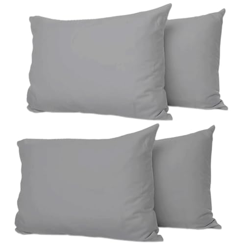 Pillow Cases 4 Pack Grey Soft & Breathable 100% Brushed Microfiber Pillowcase. Anti-Allergic & Machine Washable with Secure Envelope Closure Multicolor UK Size 50 × 75 cm