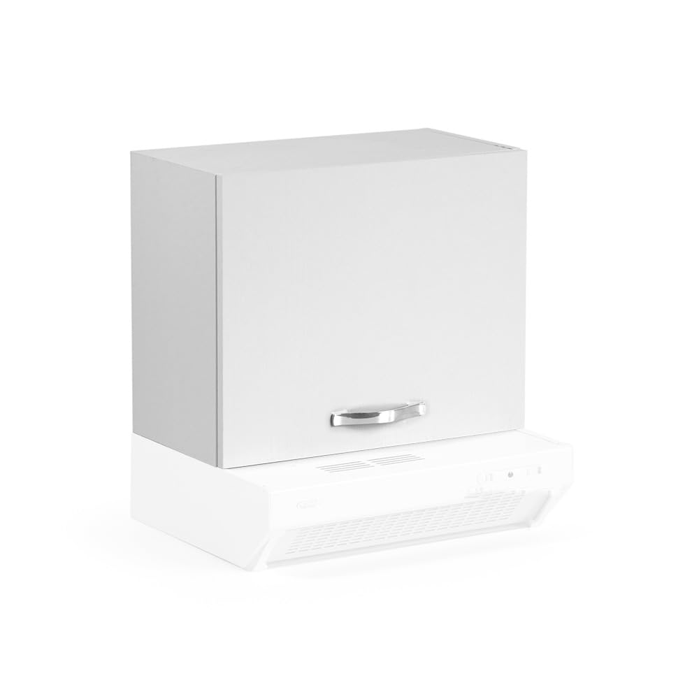 REDÒKASA Pensile per cucina componibile da 60 cm con un'anta, realizzata in legno 100% MADE IN ITALY disponibile con/senza Cappa (Senza Cappa, Bianco)