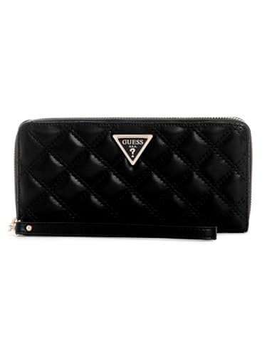 Image of GUESS Black Quilted Giully Large Zip Around Wallet