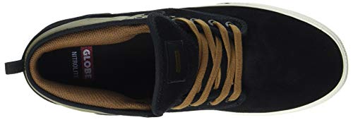 Image of Globe Men's Motley Mid Skate Shoe, Black /Turtle Green, 10.5 M US