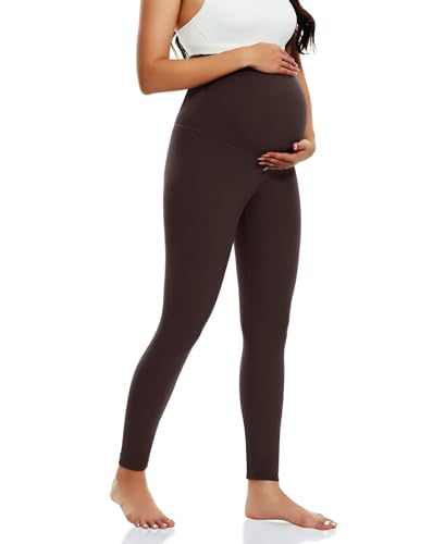 Happy. angel Women’s Maternity Leggings Over The Belly, Soft Stretchy Pregnancy Pants for Active Workout Yoga Wearing