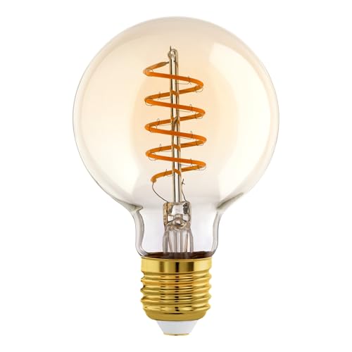 Eglo Lampadina a LED a sfera E27, dimmerabile, a spirale, stile vintage, 8 W (equivalente a 60 W), 806 lumen, luce bianca calda, 2700 K, lampadina Edison G80, Ø 8 cm